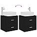 Mobile Lavabo da Parete Rovere Nero 49,5 x 41 x 63 cm - Foto miniatura 7