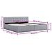 Giroletto Con Contenitore Grigio Chiaro In Tessuto 180x200 Cm - Foto miniatura 6