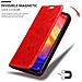 Custodia Compatibile Con Xiaomi Redmi Note 7 In Rosso Mela - Coperchio Protettiva Con Chiusura Magnetica, Funzione Stand E Tasca Per Le Carte - Foto miniatura 9