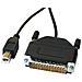 12.02.1074 D-Sub 25-pin (DB-25) USB 2.0 Type B Nero cavo di interfaccia e adattatore - Foto miniatura 1