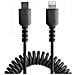 Cavo USB-C a Lightning da 50 cm Certificato MFi, Cavetto iPhone Spiralato di Ricarica /Alimentazione, Resistente Cavo Tipo C a Lightning in Fibra Aramidica con Rivestimento TPE, Cavo Caricatore Nero - Foto miniatura 3
