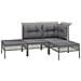 Set Divani Da Giardino 4 Pz Con Cuscini In Polyrattan Grigio - Foto miniatura 2
