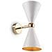 Applique Contemporanea Vesper Struttura E Diffusori In Metallo Bianco Oro 2 Luci - Foto miniatura 1