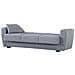 Divano Letto Escobar, Divano Letto Contenitore A 3 Posti Lineare, Sofà Da Soggiorno In Tessuto Imbottito Con Apertura Click-clack, 223x84xh80 Cm, Grigio - Foto miniatura 4