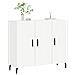 Credenza Bianca 90x34x80 Cm In Legno Multistrato - Foto miniatura 3