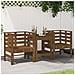 Sedie Da Giardino 2pz Miele 61,5x53x71cm Legno Massello Di Pino - Foto miniatura 1