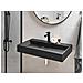 Lavabo A Parete Nero 80 X 46 Cm Quenko - Foto miniatura 1