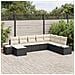 Set da giardino di 8 pezzi con cuscini in polyrattan nero - Foto miniatura 2