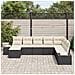 Set da giardino di 8 pezzi con cuscini in polyrattan nero - Foto miniatura 3