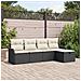 Set Divano da Giardino vitaXL 5 Pezzi con Cuscini Nero Rattan Sintetico, Divano da Giardino vitaXL 2 Posti con Ripostiglio e Cuscini Nero Rattan Sintetico - Foto miniatura 2