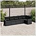 Set Divano da Giardino 6 pz con Cuscini Nero in Polyrattan - Foto miniatura 2
