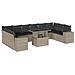 Set Divani da Giardino 11 pz con Cuscini in Polyrattan Grigio - Foto miniatura 1