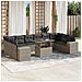 Set Divani da Giardino 11 pz con Cuscini in Polyrattan Grigio - Foto miniatura 2