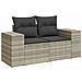 Set Divani da Giardino 11 pz con Cuscini in Polyrattan Grigio - Foto miniatura 4