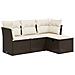 Set Divano da Giardino 4 pz con Cuscini Marrone in Polyrattan - Foto miniatura 1
