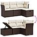 Set Divano da Giardino 4 pz con Cuscini Marrone in Polyrattan - Foto miniatura 3