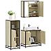 Set Mobili da Bagno 3 pz Rovere Sonoma in Legno Multistrato - Foto miniatura 2