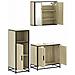 Set Mobili da Bagno 3 pz Rovere Sonoma in Legno Multistrato - Foto miniatura 6
