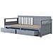 Letto Da Giorno Multifunzionale Due In Uno 90 (180)x190cm, Letto In Pino Con Cassetti E Letto A Scomparsa, Grigio, Senza Materasso - Foto miniatura 4