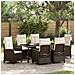 Set da Pranzo per Giardino 7 pcs Marrone polyrattan - Foto miniatura 2