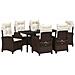 Set da Pranzo per Giardino 7 pcs Marrone polyrattan - Foto miniatura 3