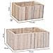 Set Di 2 Cestini Rettangolari In Legno Marrone - Foto miniatura 4