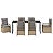 Set da Pranzo per Giardino 7 pcs Beige e Grigio Chiaro - Foto miniatura 7