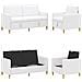 Set di Divani con Storage 2 pcs Bianco Poliestere - Foto miniatura 4