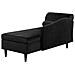 Chaise Longue In Tessuto Velluto Nero Luiro - Foto miniatura 12