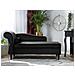 Chaise Longue In Tessuto Velluto Nero Luiro - Foto miniatura 4