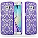 Custodia Compatibile Con Samsung Galaxy S6 Edge In Viola - Hard Case Coperchio Protettivo Con Disegno Floreale Paisley Henné Contro I Graffi E Gli Urti - Foto miniatura 1