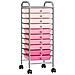 Carrello Portaoggetti Con 10 Cassetti Rosa Sfumato In Plastica - Foto miniatura 1