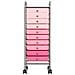 Carrello Portaoggetti Con 10 Cassetti Rosa Sfumato In Plastica - Foto miniatura 5