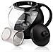 Leaf Cafe Ole Ogni Giorno Rotonda Tea Pot Infusore Carrello Teiera Di Vetro Allentato Nero 700 Ml 24 Oz - Foto miniatura 3