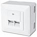 Presa Modulare a Muro CAT6 2x RJ45 F / F Colore Bianco - Foto miniatura 2