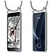 Catena Di Telefoni Cellulari Compatibile Con Asus Zenfone 3 (5,2"" Zoll) In Grigio Argento - Coperchio Protettivo In Silicone Con Anelli D'argento, Cinturino In Corda E Custodia Staccabile - Foto miniatura 8
