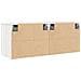 Pensili Bianchi 2 Pz 45x30x35 Cm In Legno Massello Di Pino - Foto miniatura 9