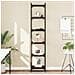 Libreria A 6 Ripiani Nera 40x30x188 Cm In Legno Multistrato - Foto miniatura 1
