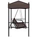 Panchina a Dondolo da Giardino Baldacchino Caff? in Acciaio - Foto miniatura 3