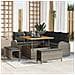 Set di Sofà da Giardino 8 Pezzi con Cuscini Grigio Rattan Polietilene Acacia,  Sofà da Giardino per 2 Persone con Cuscini Grigio Rattan Polietilene,  Set da Pranzo da Giardino 3 Pezzi con Cuscini Grigio Rattan Polietilene Acacia - Foto miniatura 2