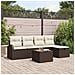 Set divano da giardino  6 pezzi con cuscini marrone polyrattan, Divano da giardino 2 posti  con stoccaggio e cuscini marrone polyrattan - Foto miniatura 2