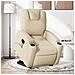 Poltrona Alzapersona Massaggiante Elettrica Crema in Tessuto - Foto miniatura 2
