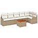 Set di Divani da Giardino 7 Pezzi con Cuscini Beige in Rattan Sintetico, Divano da Giardino 2 Posti con Cuscini Beige in Rattan Sintetico - Foto miniatura 1