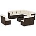 Set Divani da Giardino 12 pz con Cuscini Marrone in Polyrattan - Foto miniatura 1