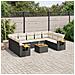 Set Divani da Giardino 10pz con Cuscini in Polyrattan Nero - Foto miniatura 2