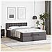 Struttura Letto Pouf con Materasso Grigio 140x190 cm Similpelle - Foto miniatura 3