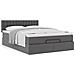 Struttura Letto Pouf con Materasso Grigio 140x190 cm Similpelle - Foto miniatura 4
