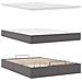 Struttura Letto Pouf con Materasso Grigio 140x190 cm Similpelle - Foto miniatura 8
