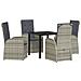 Set da Pranzo per Giardino con cuscino 5 pcs Grigio polyrattan - Foto miniatura 1
