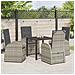 Set da Pranzo per Giardino con cuscino 5 pcs Grigio polyrattan - Foto miniatura 4